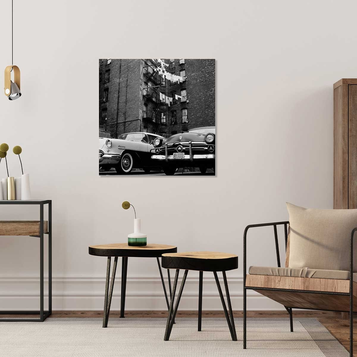 Photo noir et blanc de New York en 1960 Tableau plexiglas