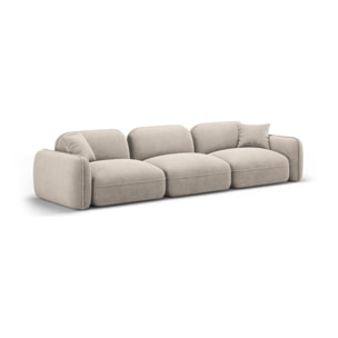 Canapé modulable "Lucien" 4 places en velours beige foncé