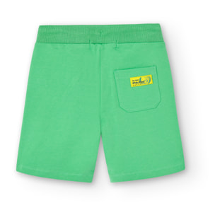 Bermudas para niÃ±o en felpa estampada de color verde