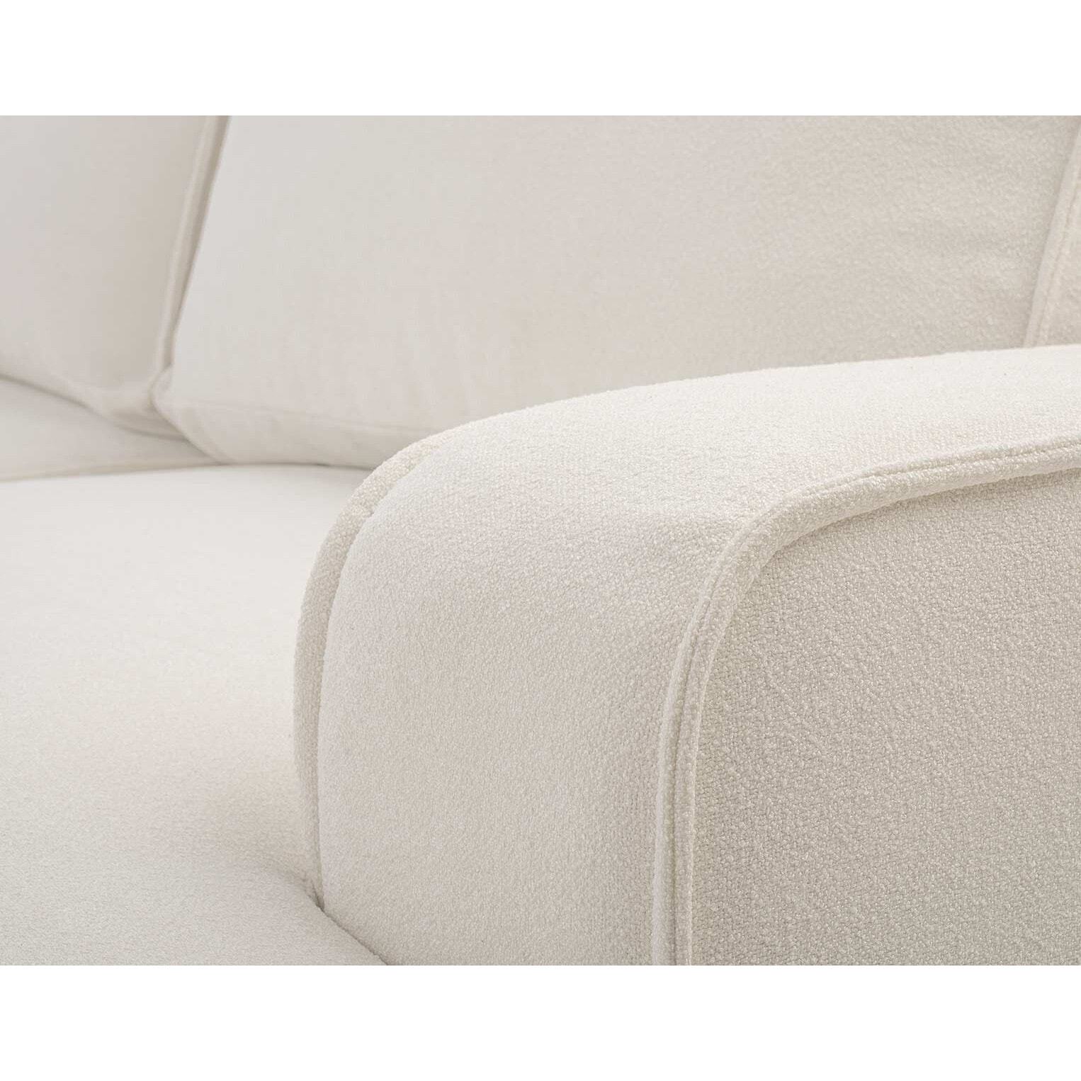 Nessino - canapé d'angle droit 4 places - convertible avec coffre - en tissu texturé - Beige