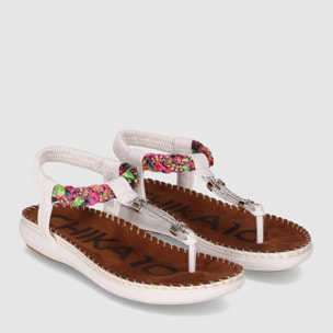 Sandalias - Blanco - Tacón: Bajo