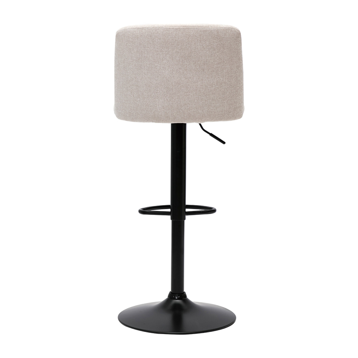 Tabourets de bar réglables en tissu effet velours texturé beige et métal noir (lot de 2) MONTI