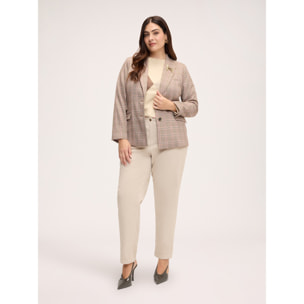 Fiorella Rubino - Blazer a quadri con spilla bassotto - Grigio
