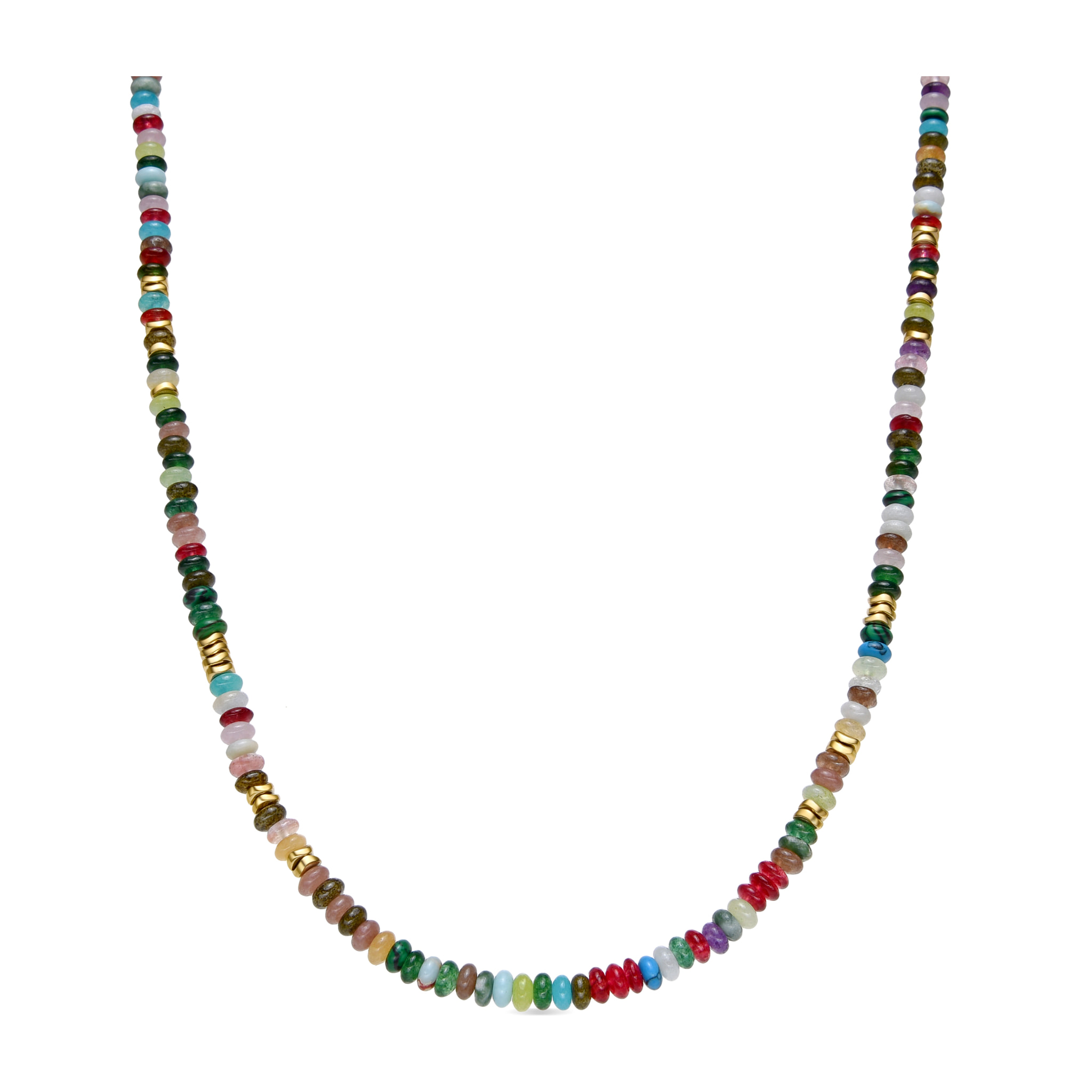 Collar con Cristal Multicolor acabado oro 18k