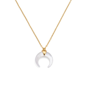 Collana Mother Of Pearl Moonset Argento Placcato Oro