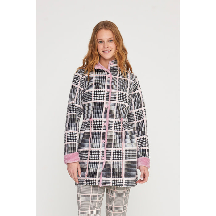 Vestaglia donna favorite in pile con bottoni Noidinotte