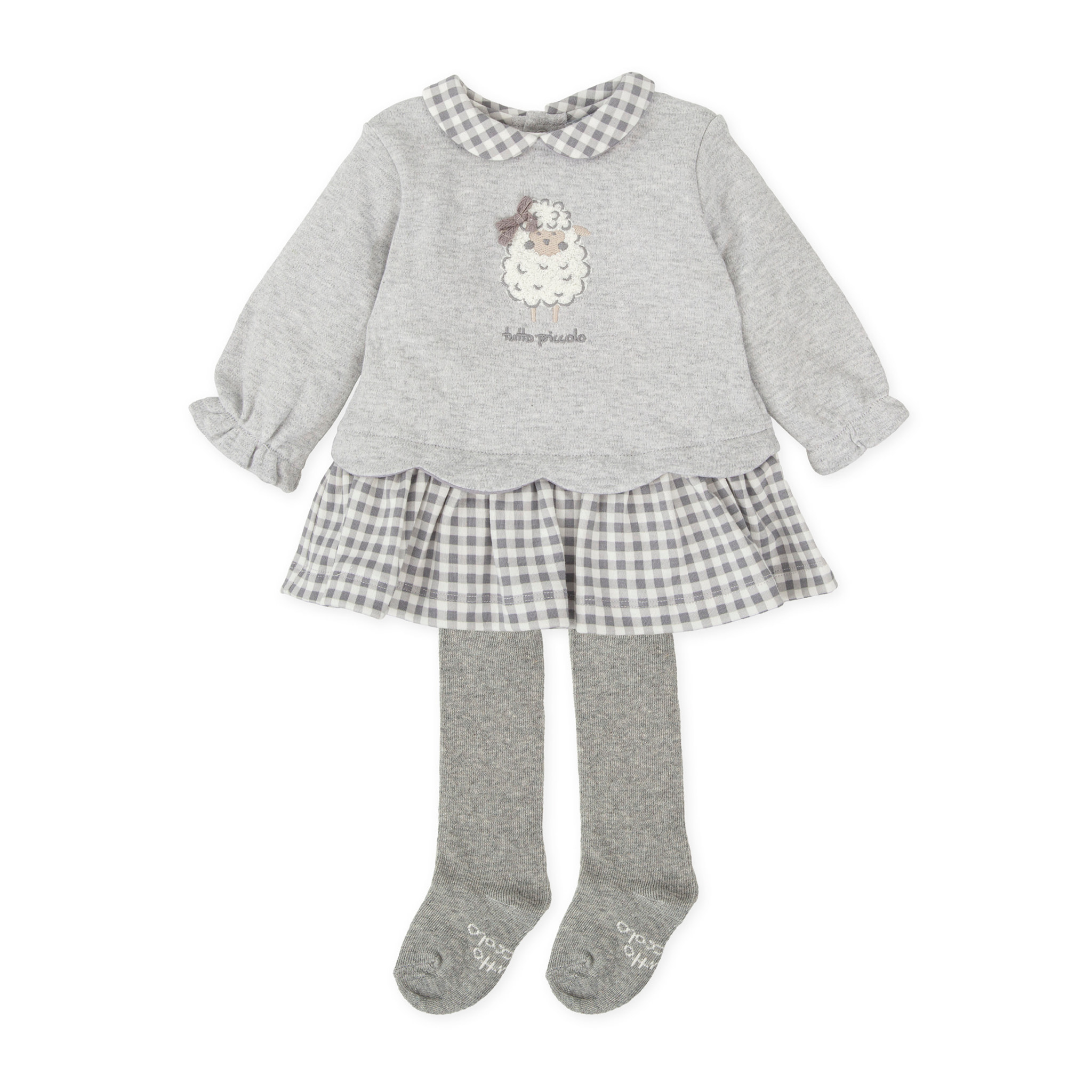 VESTIDO CON LEOTARDOS GRIS - Gris