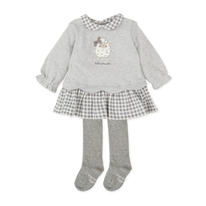 VESTIDO CON LEOTARDOS GRIS - Gris