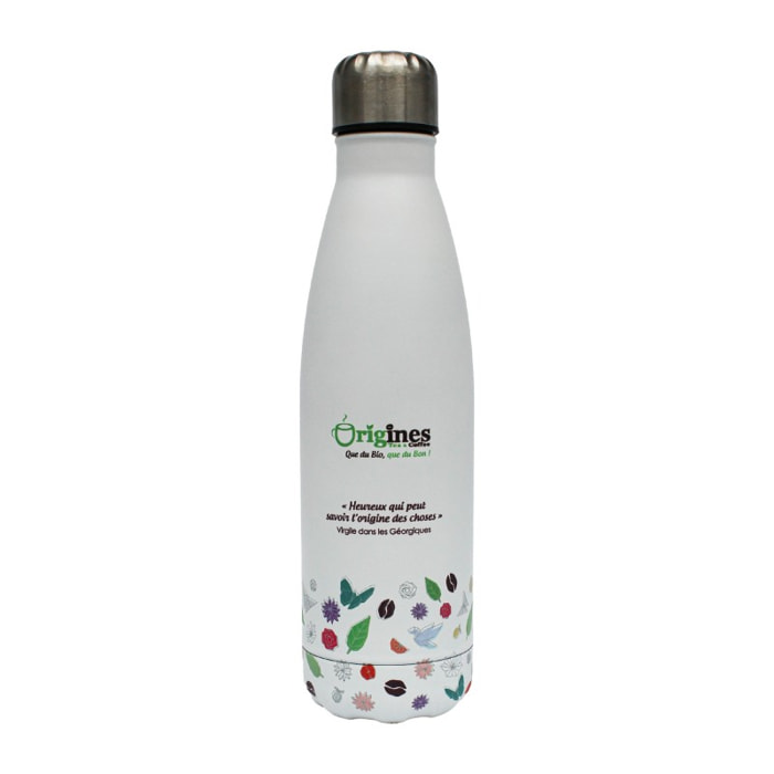 Bouteille isotherme blanche ou bleue