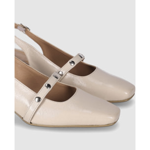 Zapatos - Beig - Tacón: 3 cm