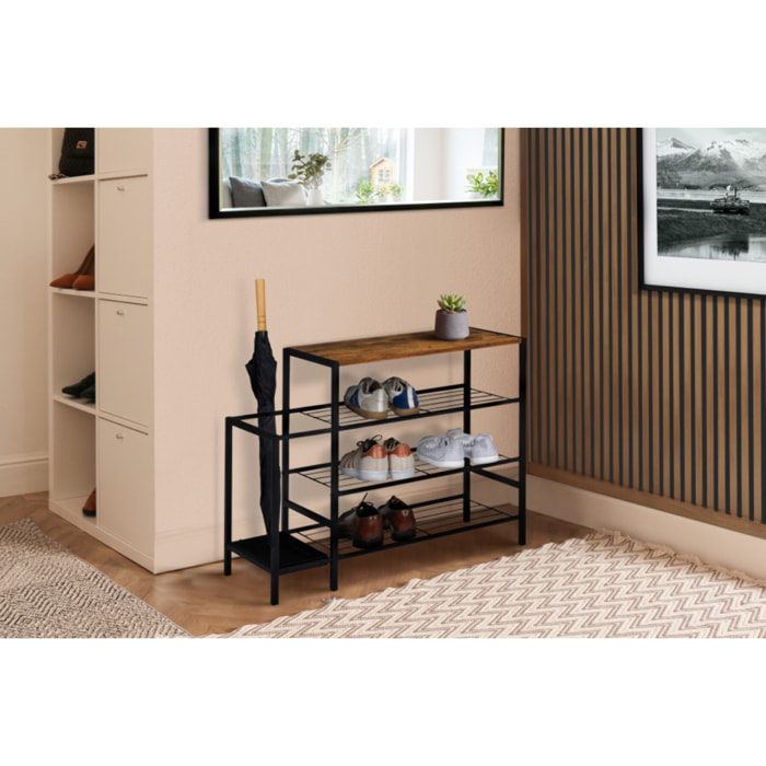 Meuble chaussures Elize avec porte-parapluie - 9 paires