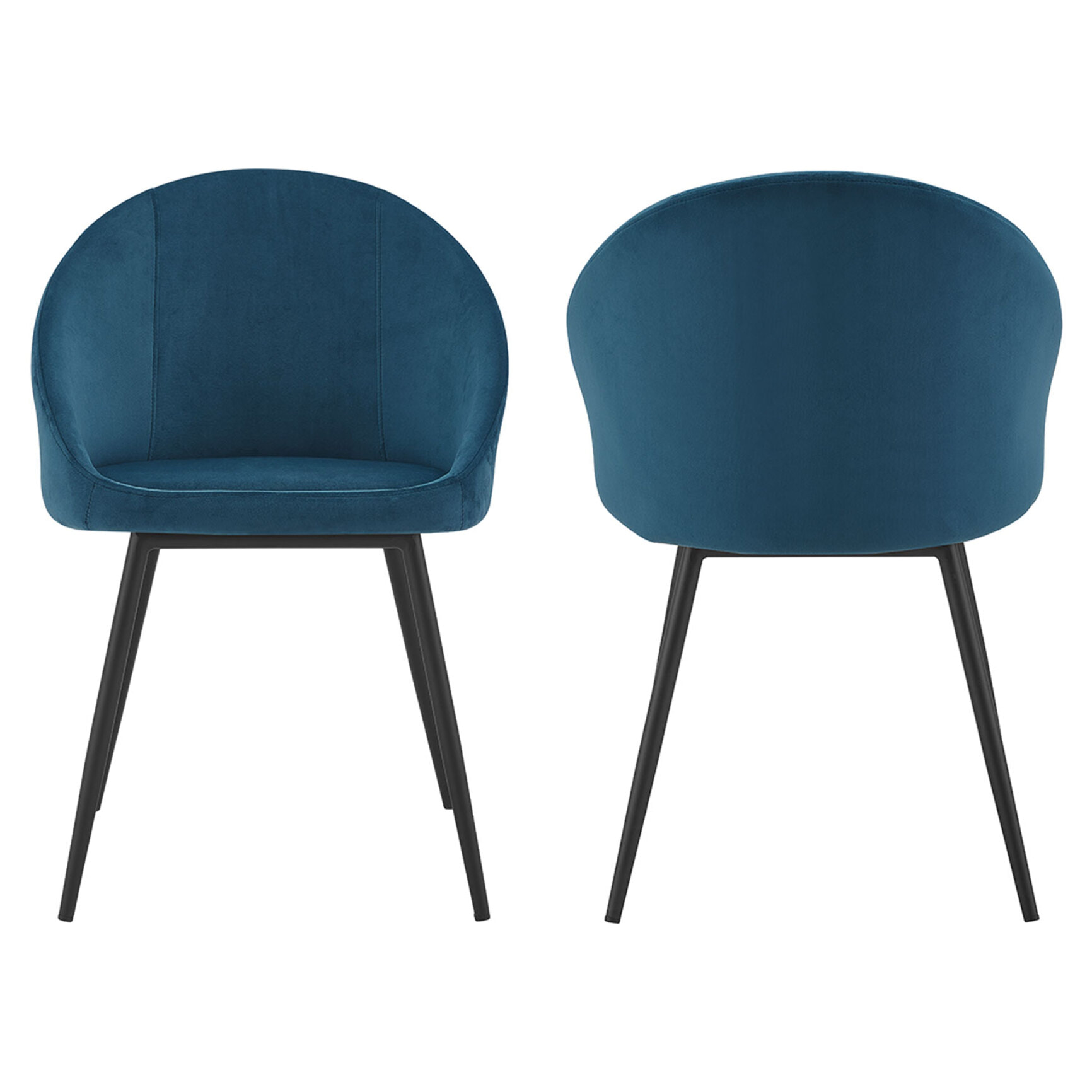 Lot de 2 chaises vintage DIANE velours bleu