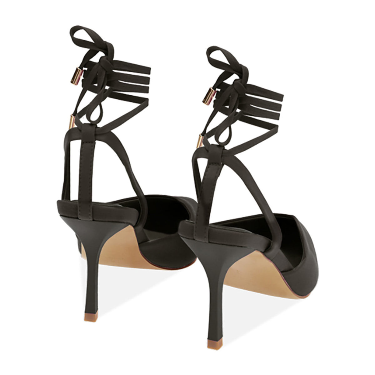 Zapatos de salón destalonado negro, tacón de 8,5 cm