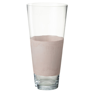 J-Line vase Delph - verre - transparent/rose clair - medium - 45 cm de hauteur