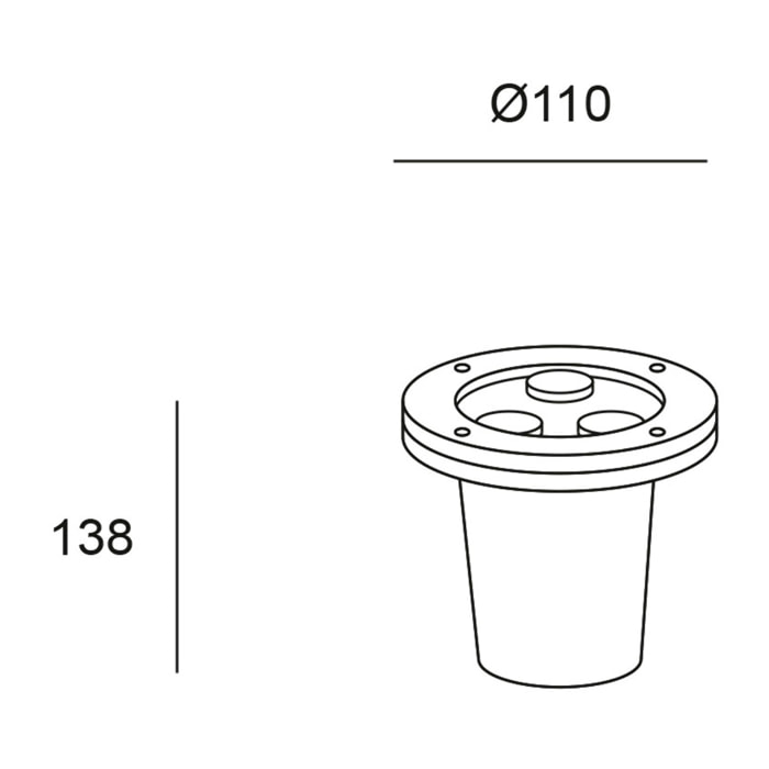 Forlight Ringo - Empotrable De Suelo Con Ip65 De 110Mm, Led De 2,7W Y 218Lm, Bal