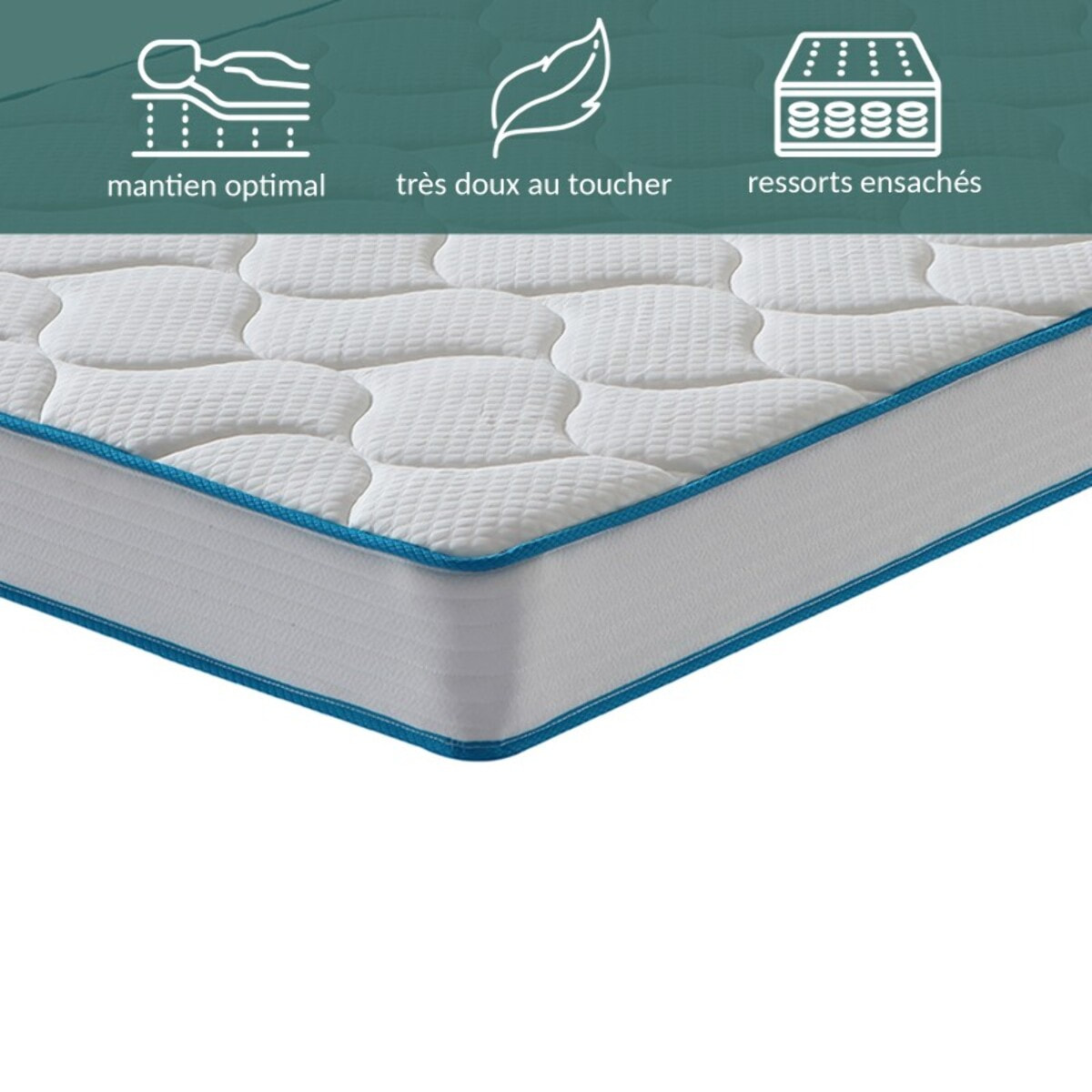 Matelas fraicheur | mémoire de forme & Ressorts ensachés | 20 cm | 7 zones de confort