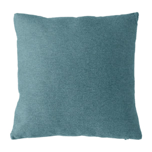 Coussin déhoussable en velours chenillé - Bleu Canard