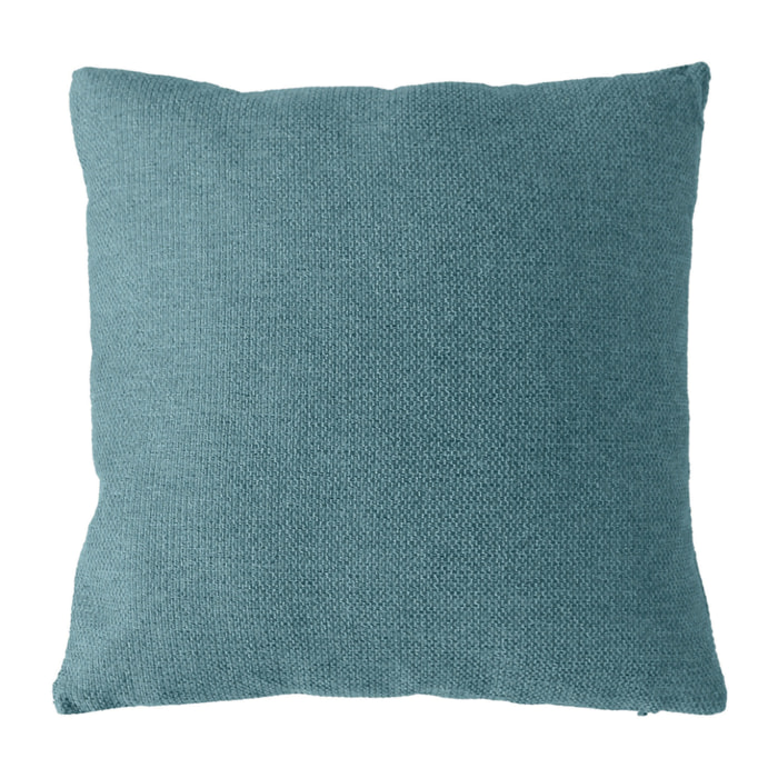 Coussin déhoussable en velours chenillé - Bleu Canard