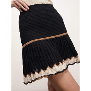 Motivi - Gonna corta in maglia crochet - Nero