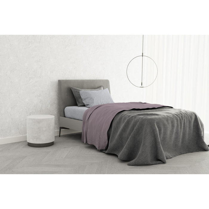 COMPLETO LETTO TRENDY CHIC MADE IN ITALY COTONE- ROSA ANTICO PIAZZA E MEZZA