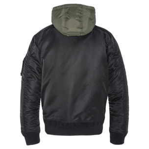 MA-20-RS MA-1 JACKET WITH DETACHABLE HOODED FAKE LINER 100% RECYCLED NYLON Nero