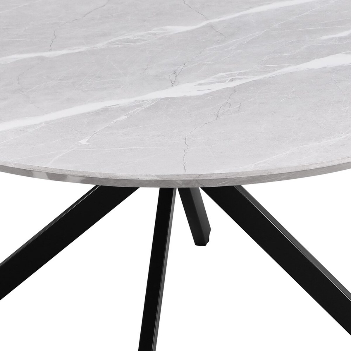 Tavolo cucina 140 cm con top effetto marmo grigio chiaro - Gabry