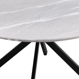 Tavolo cucina 140 cm con top effetto marmo grigio chiaro - Gabry