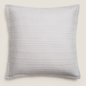 Funda de cuadrante acolchada rayas Rima color marfil crudo 100% Algodón