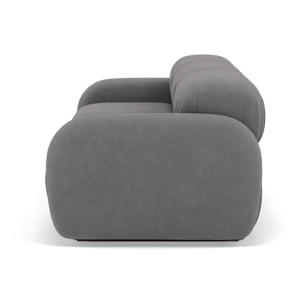 Penelope - canapé droit modulable 3 places en velours texturé - Gris