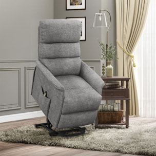 Sillón Relax Reclinable Eléctrico Sillón Levanta Personas con Mando a Distancia y Bolsillo Lateral Sillón Elevador para Salón Dormitorio Gris