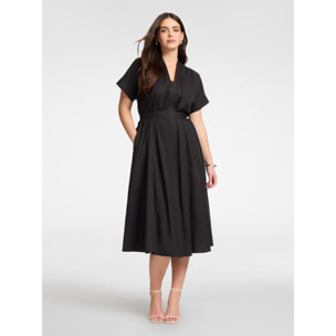 Elena Mirò - Vestido flare con cinturón - Negro