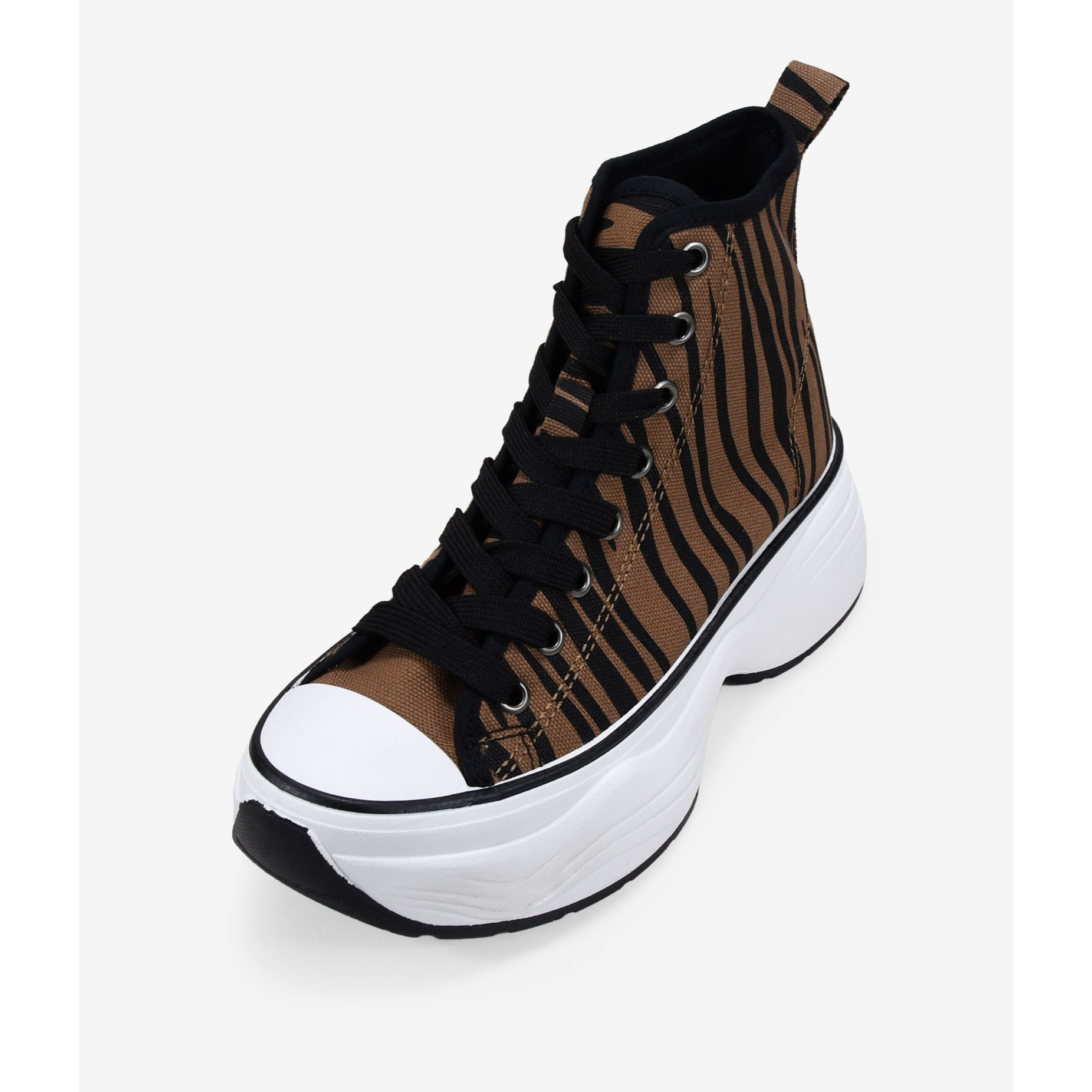 Zapatillas de tela altas con estampado de cebra