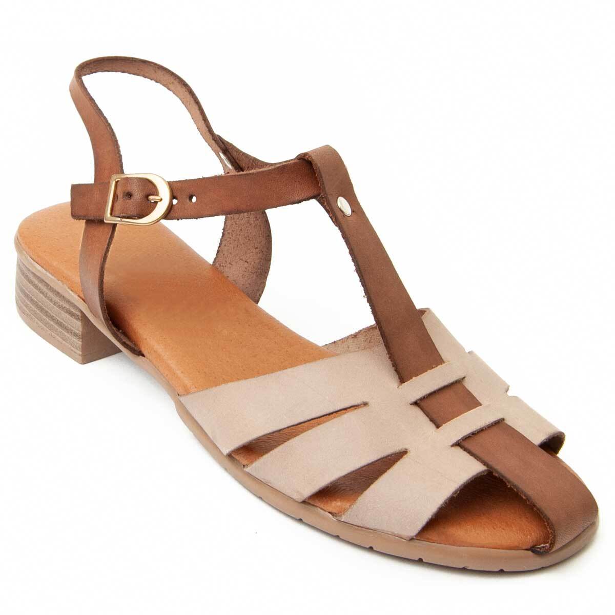 Sandalia de tacón - Beige - Altura: 3 cm