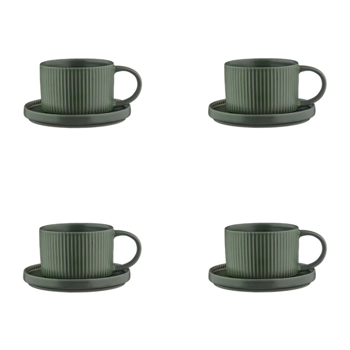 Tasse SCANDI 15cl et soucoupe Ø12cm - 8 pièces - Olive