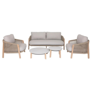Salon de jardin Nelora 5 places beige