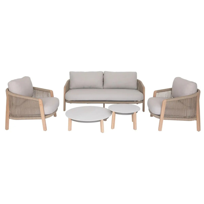 Salon de jardin Nelora 5 places beige