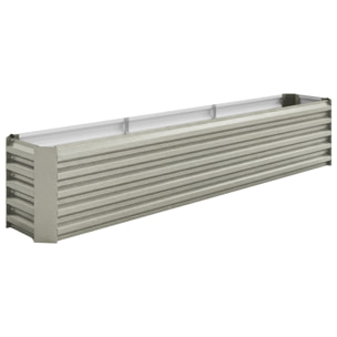 Carré potager de jardin rectangulaire dim. 240L x 120l x 30H cm tôle d'acier ondulée gris métal