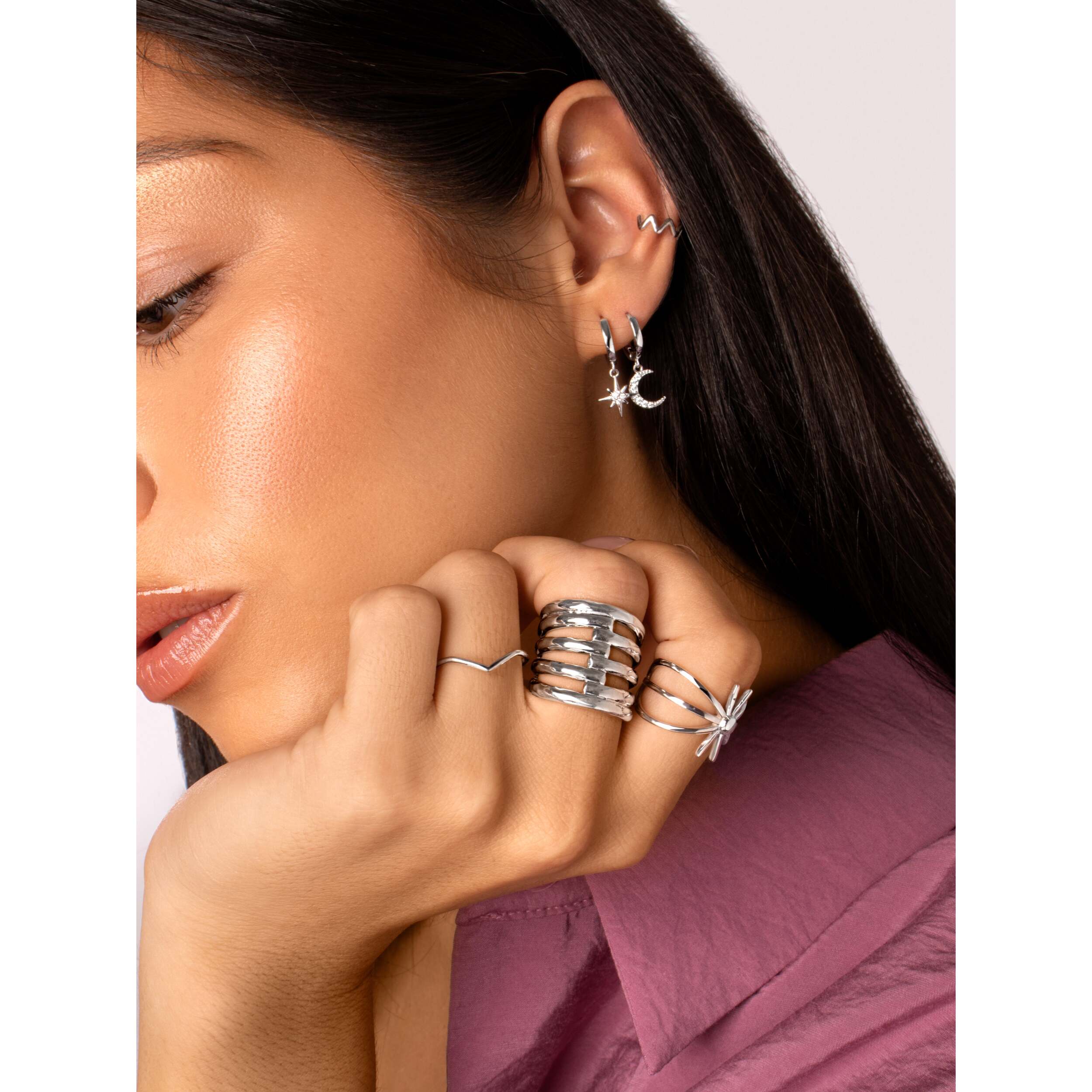 Orecchino Polar Moon Spark in Argento