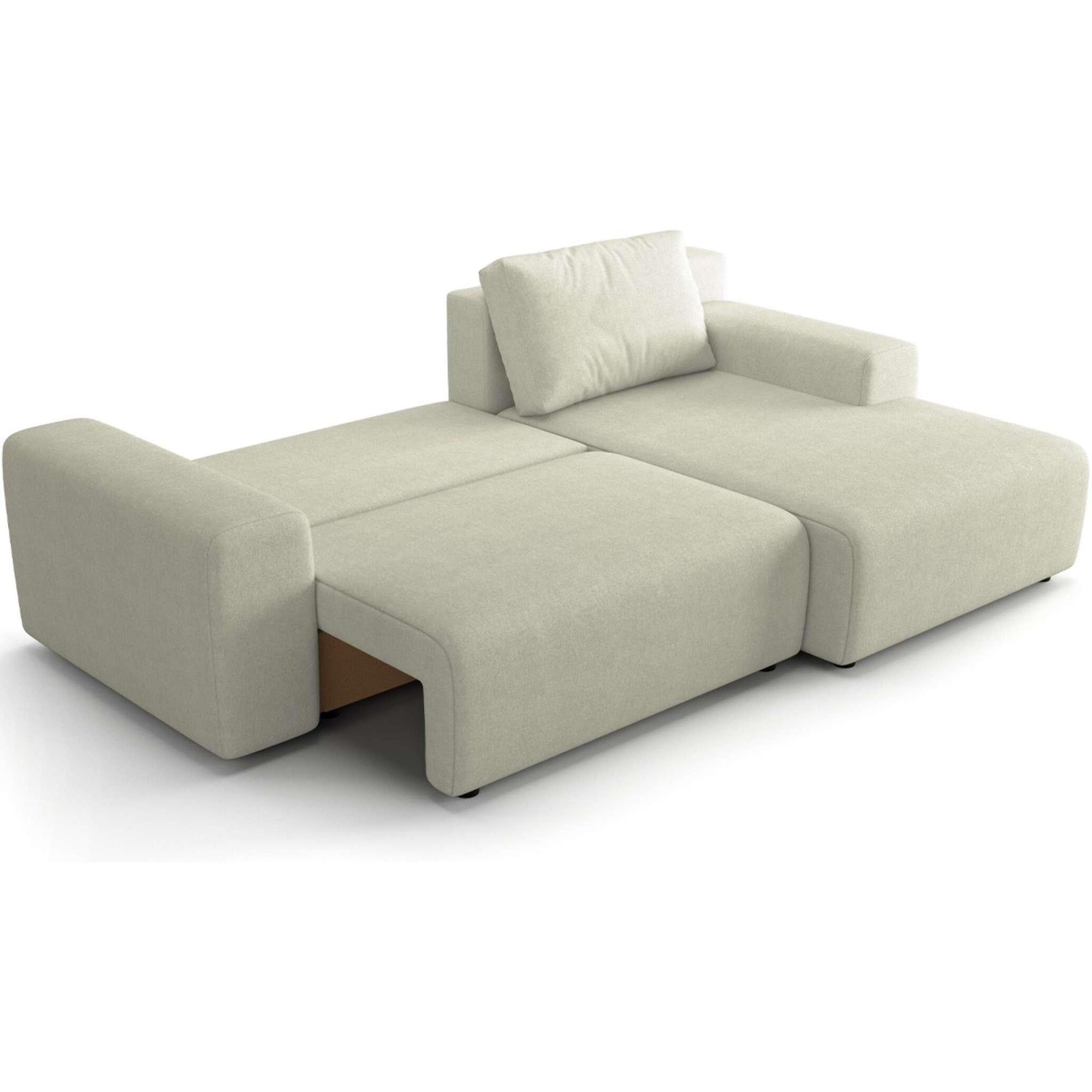 Canapé d'angle réversible convertible 5 places en tissu chenille - LUNO