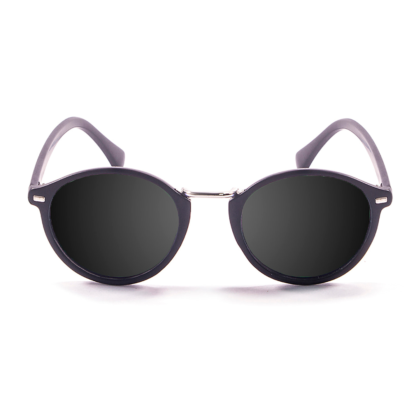 Gafas de sol OCEAN LILLE - De pc bisagra de metal / Dentro montura negra mate lente ahumada nariz de metal plateado brillante