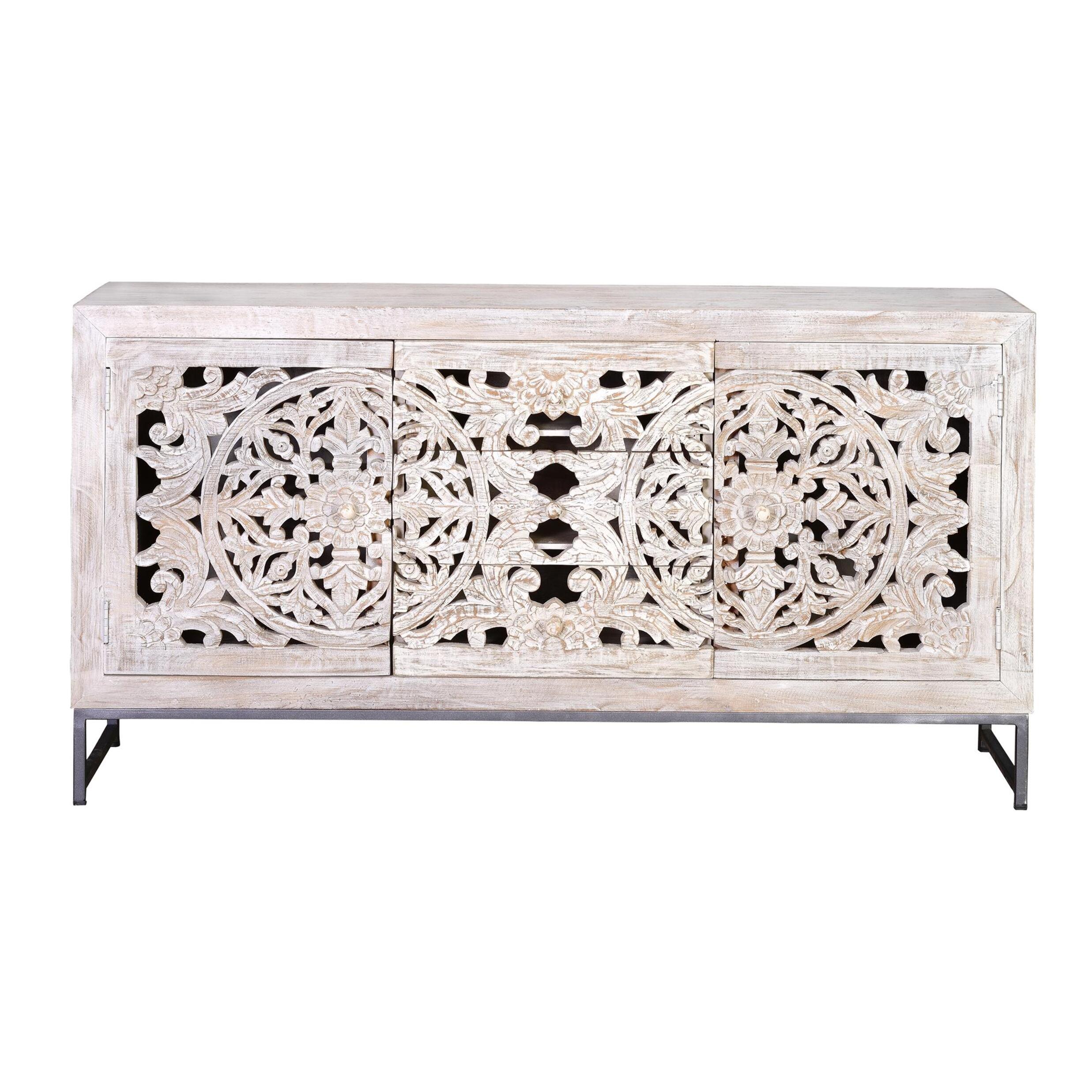 Aparador - madera de mango y hierro - 80x150x38cm