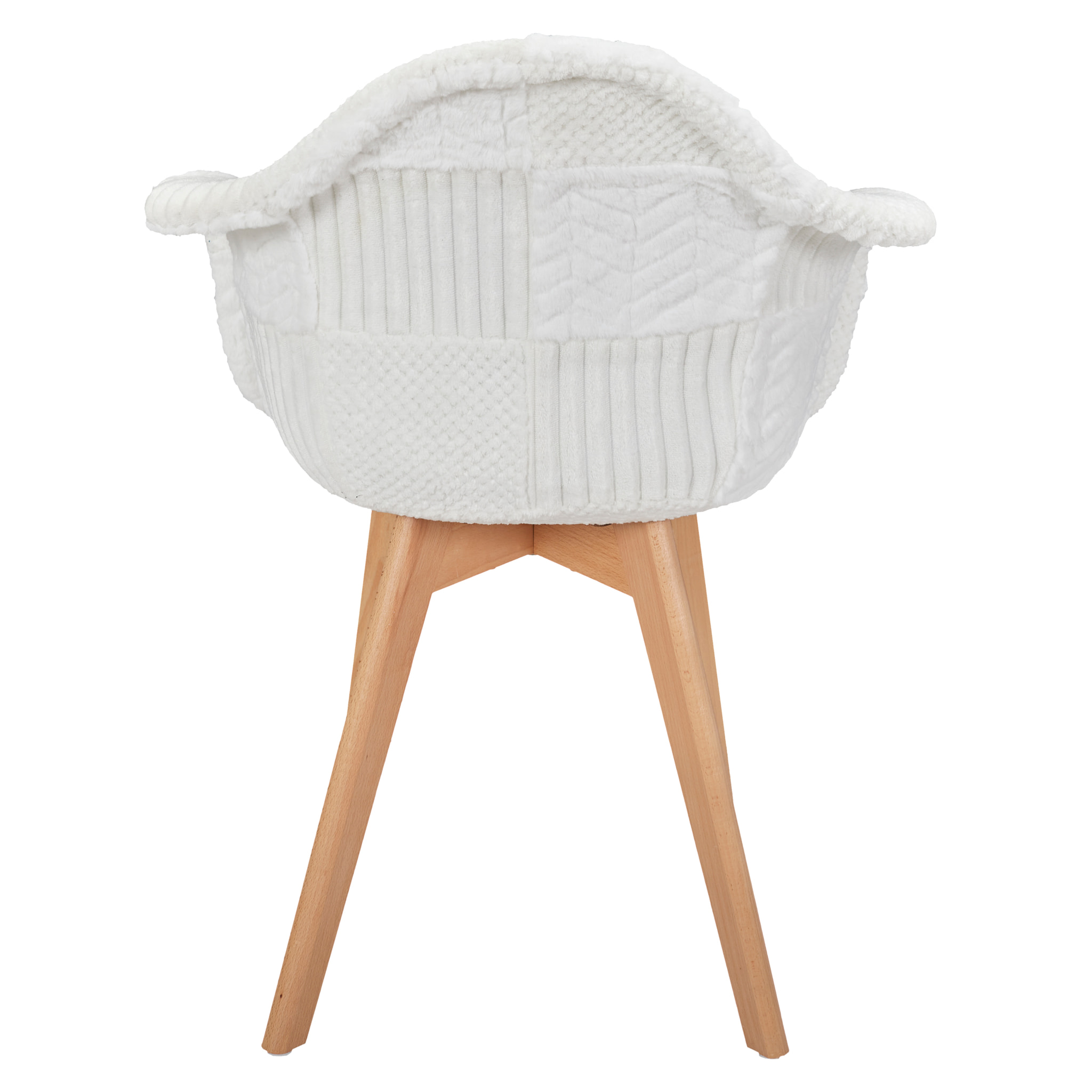 Fauteuil Scandinave Patchwork Blanc - Lot De 2