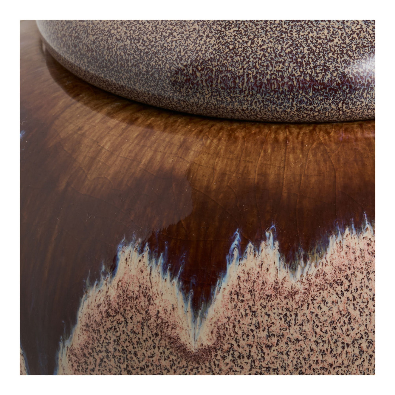 Set 2 barattoli in ceramica marrone con coperchio — misure assortite