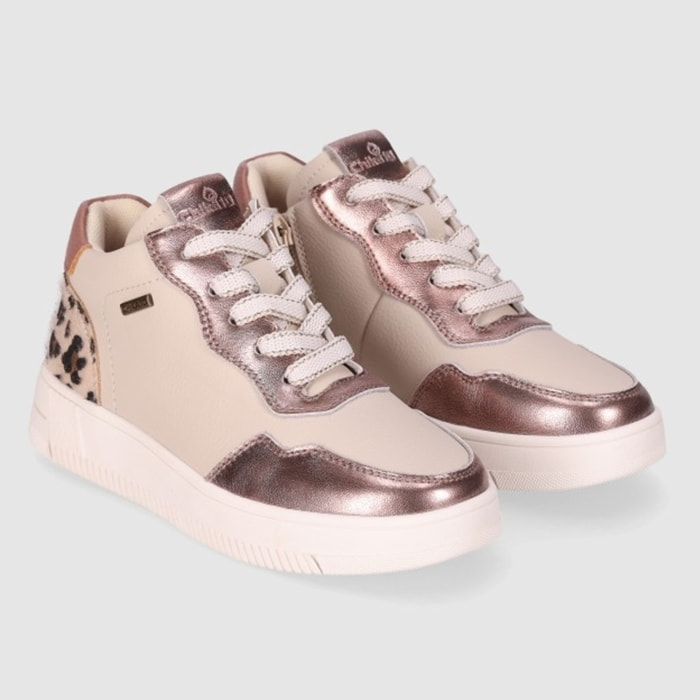 Deportivos de Piel - Beig - Tacón: Bajo