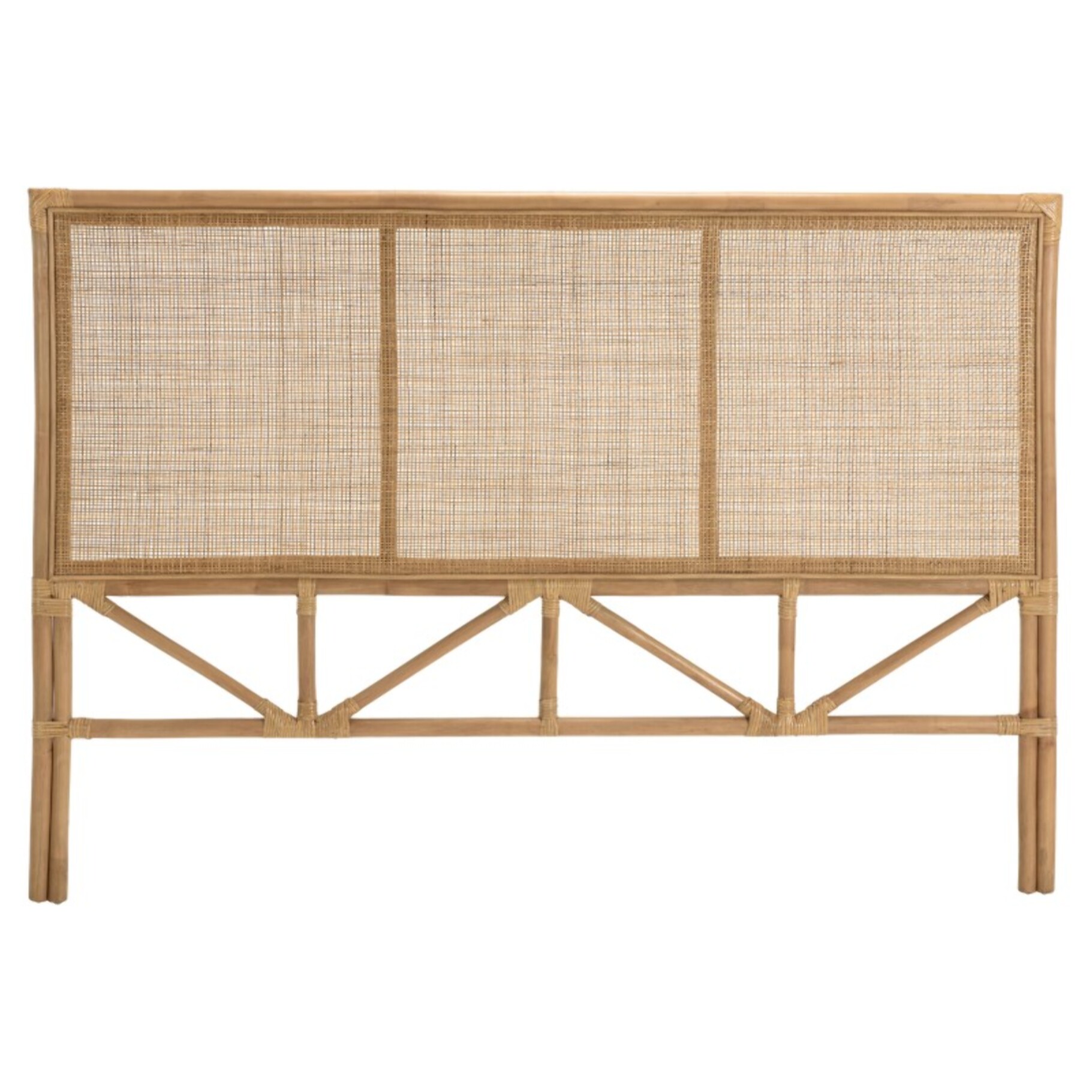 KALLY - Tête de lit rect. 140/160cm 'cannage' rotin couleur brun miel
