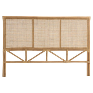 KALLY - Tête de lit rect. 140/160cm 'cannage' rotin couleur brun miel