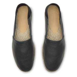 Alpargatas Polo elaboradas en combinación de cuero ovino con serraje