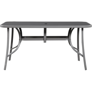 Table et chaises de jardin en textilène "Cordoba" - Phoenix - 6 places - Gris foncé