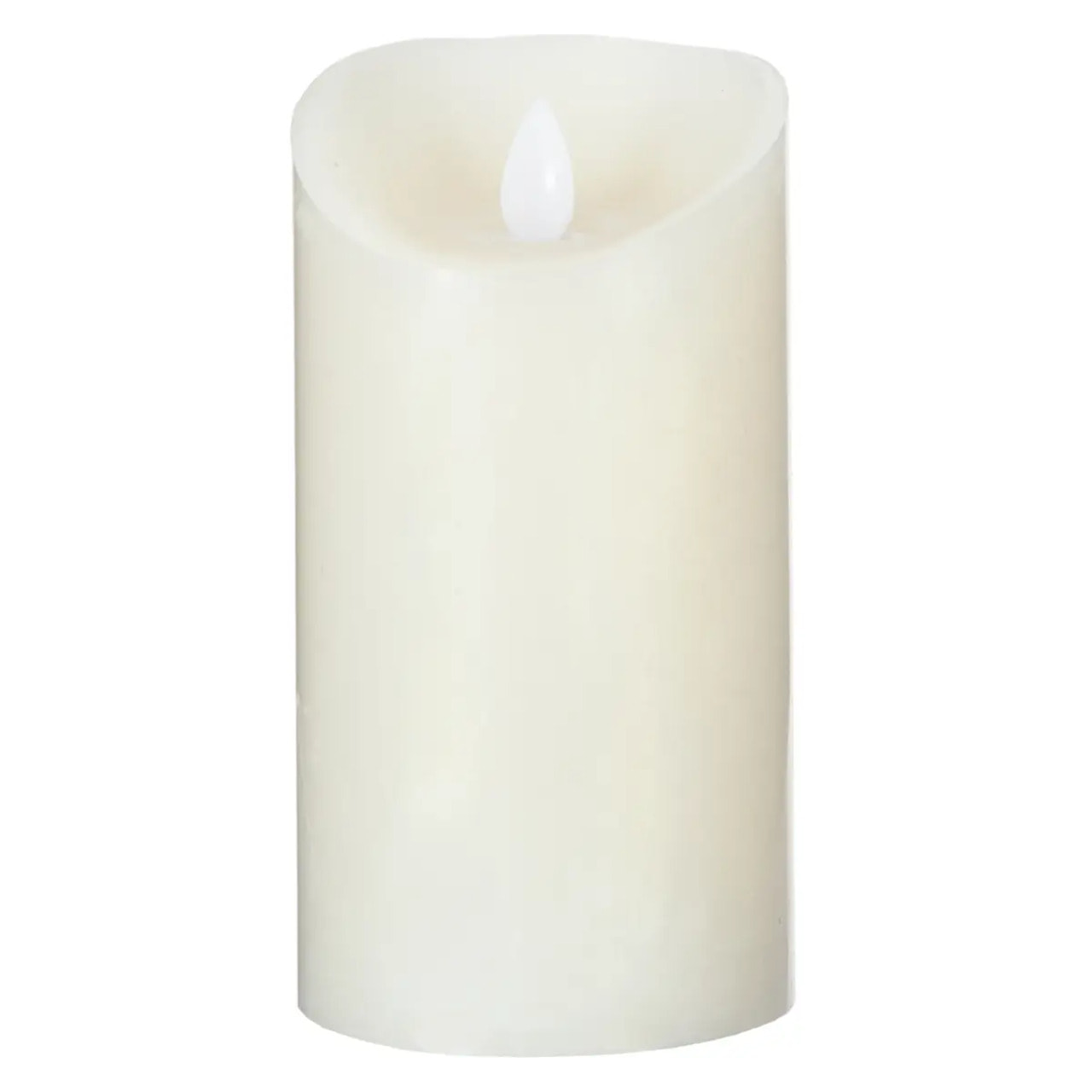 Bougie LED ronde H.20cm blanc chaud