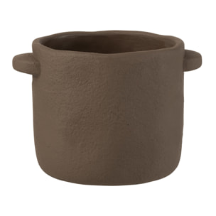 J-Line cache-pot Gustave - ciment - brun foncé - Ø 19 cm